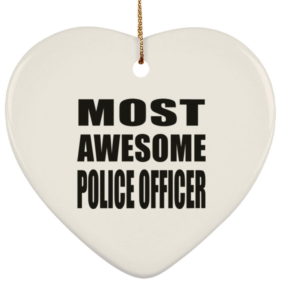 Most Awesome Police Officer - Heart Ornament