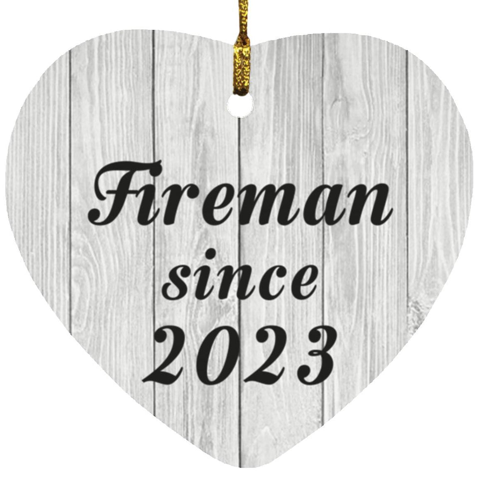 Fireman Since 2023 - Heart Ornament F