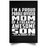 Proud Parole Officer Mom Of Awesome Son - Poster Portrait