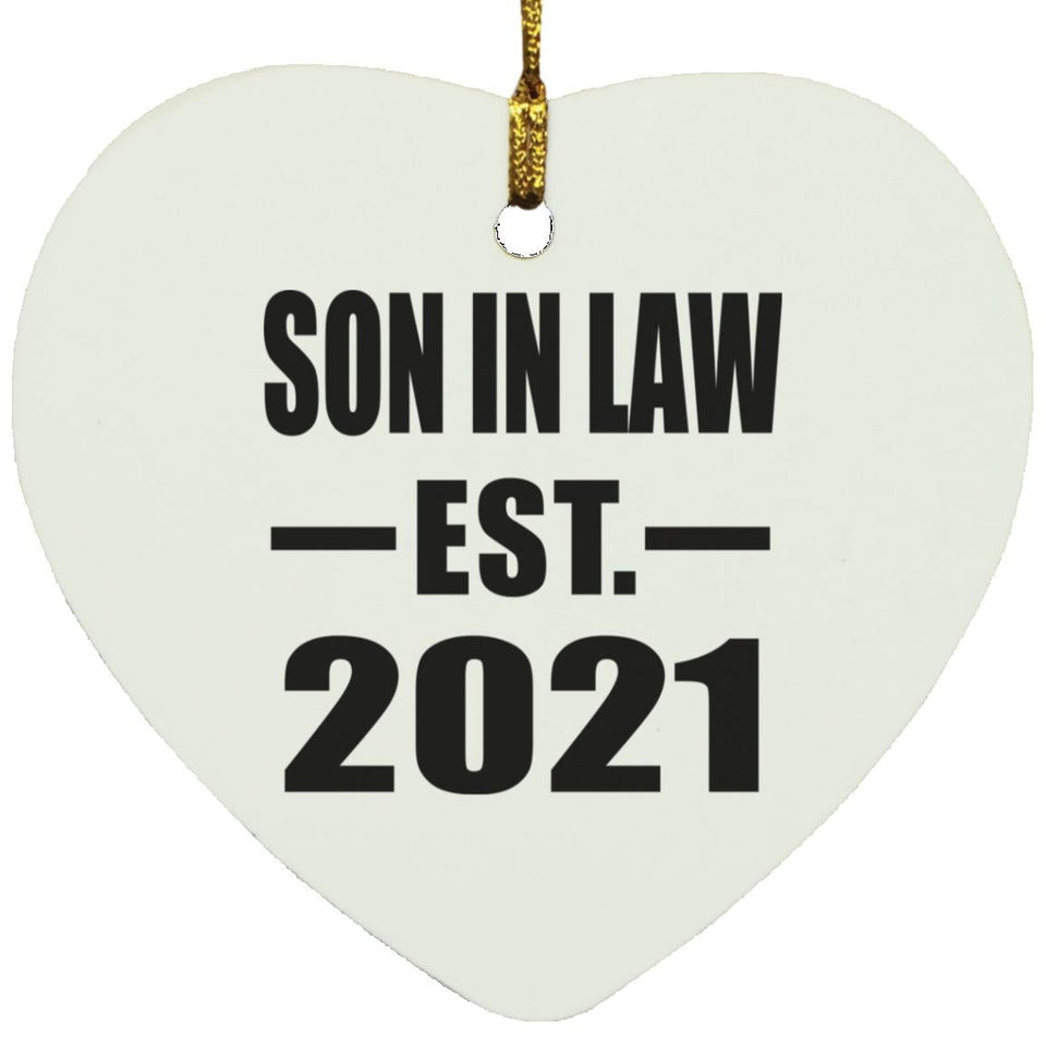 Son In Law Established EST. 2021 - Heart Ornament