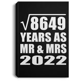 93rd Anniversary Square Root of 8649 Years As Mr & Mrs 2022 - Canvas Portrait