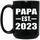 Papa Established EST. 2023 - 15oz Coffee Mug Black