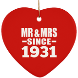 93rd Anniversary Mr & Mrs Since 1931 - Heart Ornament