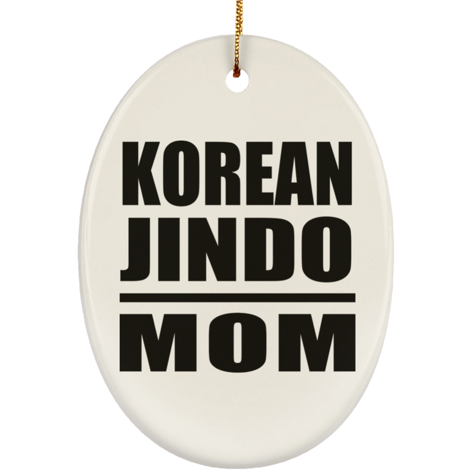 Korean Jindo Mom - Oval Ornament