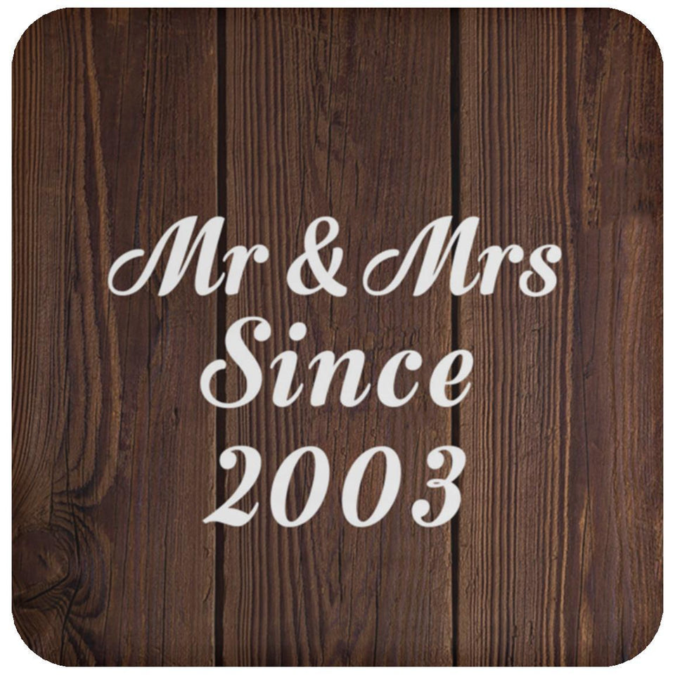 21st Anniversary Mr & Mrs Since 2003 - Drink Coaster D
