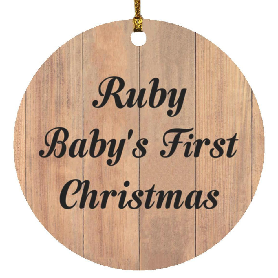 Ruby Baby's First Christmas - Circle Ornament C