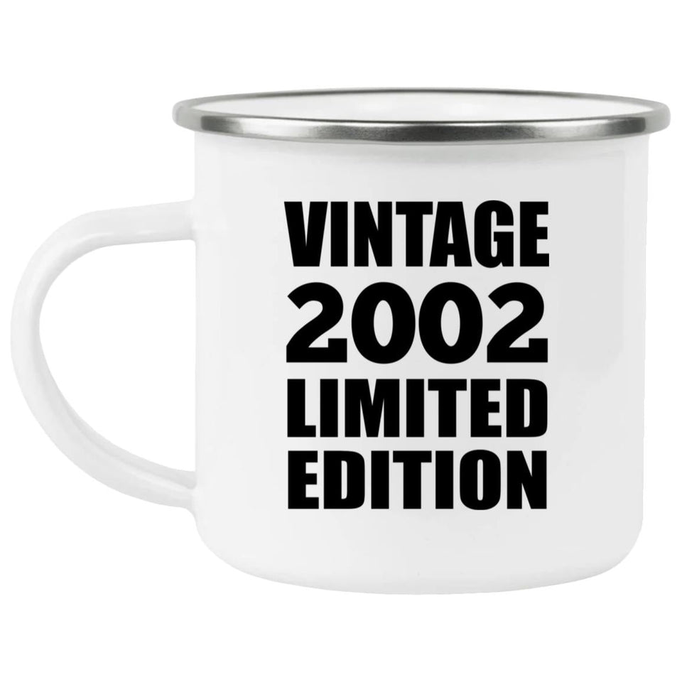 22nd Birthday Vintage 2002 Limited Edition - 12oz Camping Mug