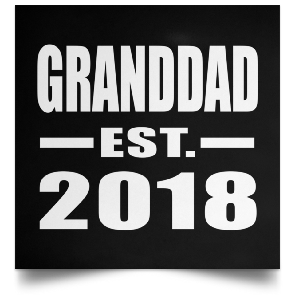 Granddad Established EST. 2018 - Poster Square