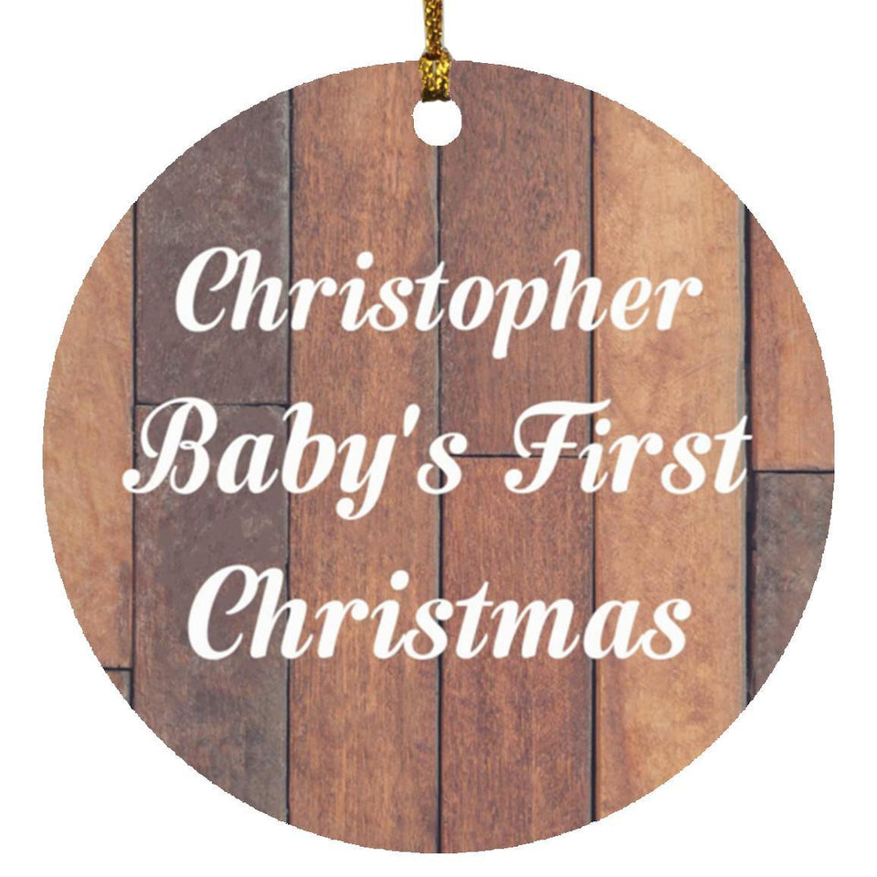 Christopher Baby's First Christmas - Circle Ornament E