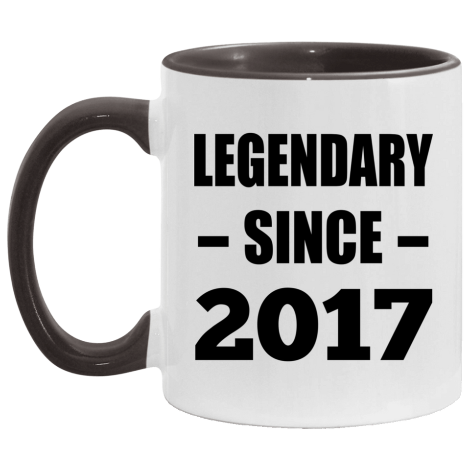 7th Birthday Legendary Since 2017 - 11oz Accent Mug Black