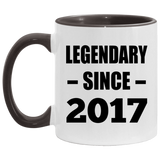 7th Birthday Legendary Since 2017 - 11oz Accent Mug Black