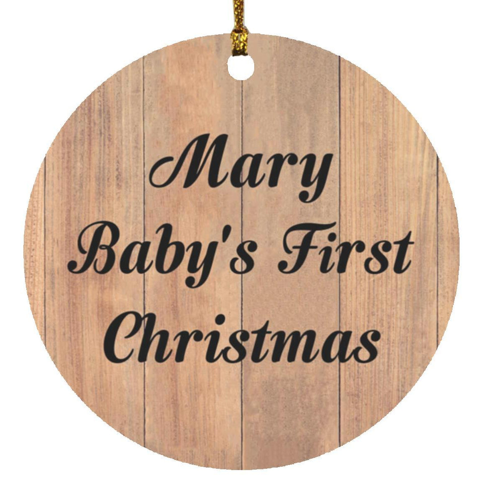 Mary Baby's First Christmas - Circle Ornament C