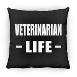 Veterinarian Life - Throw Pillow Black