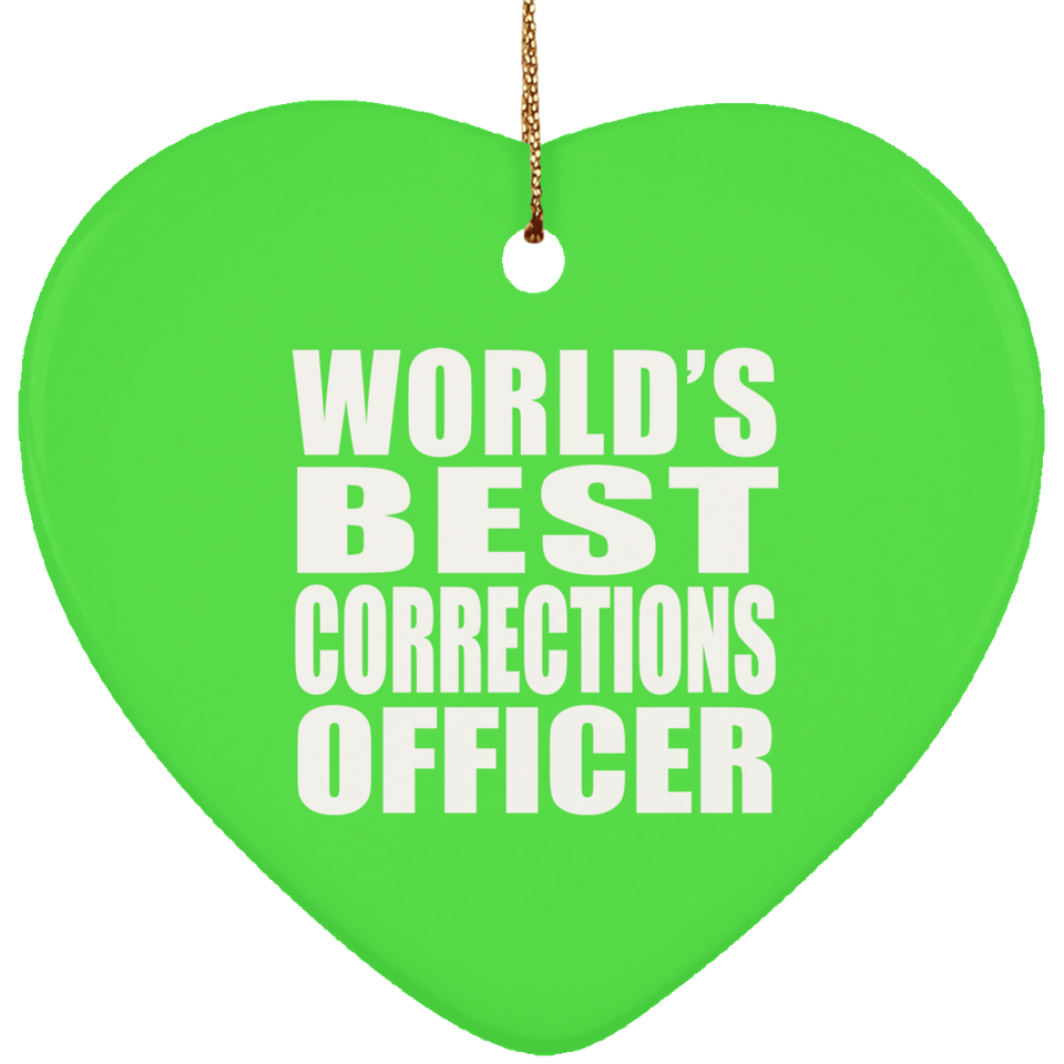World's Best Corrections Officer - Heart Ornament