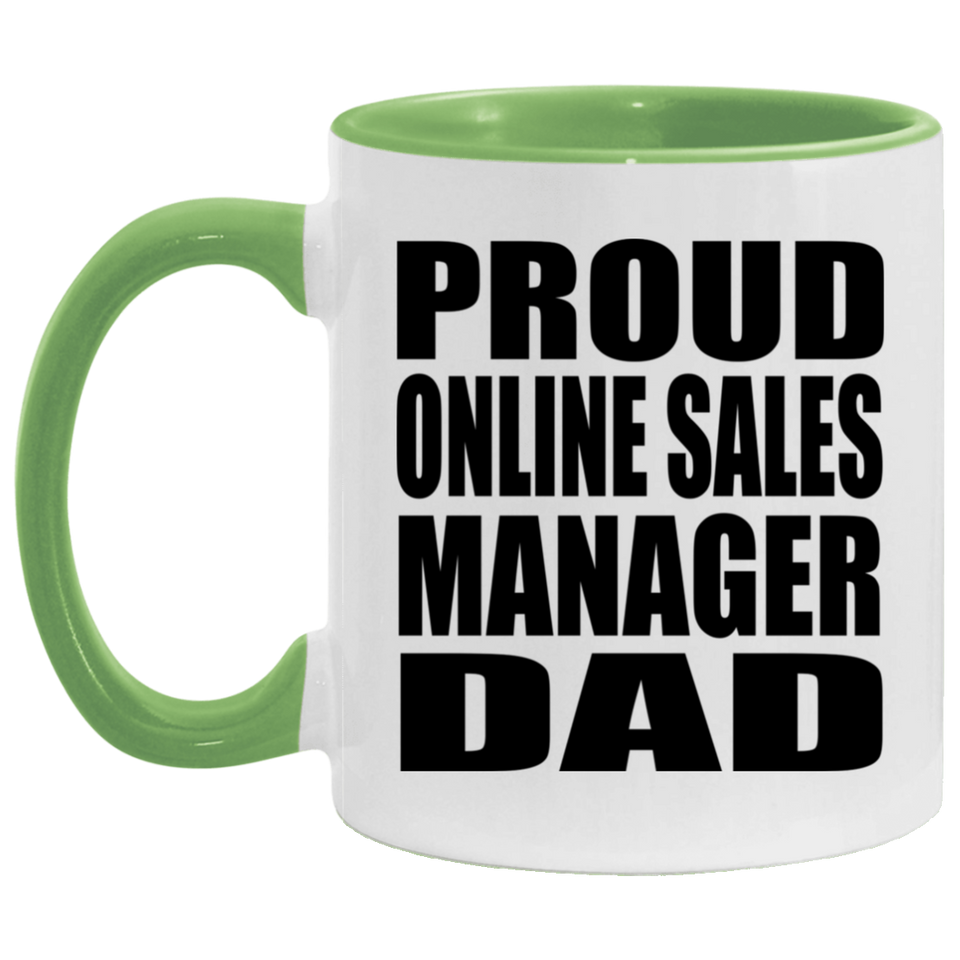 Proud Online Sales Manager Dad - 11oz Accent Mug Green