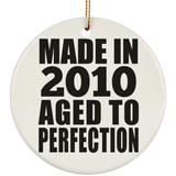 14th Birthday Made In 2010 Aged to Perfection - Circle Ornament