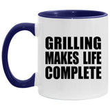 Grilling Makes Life Complete - 11oz Accent Mug Purple
