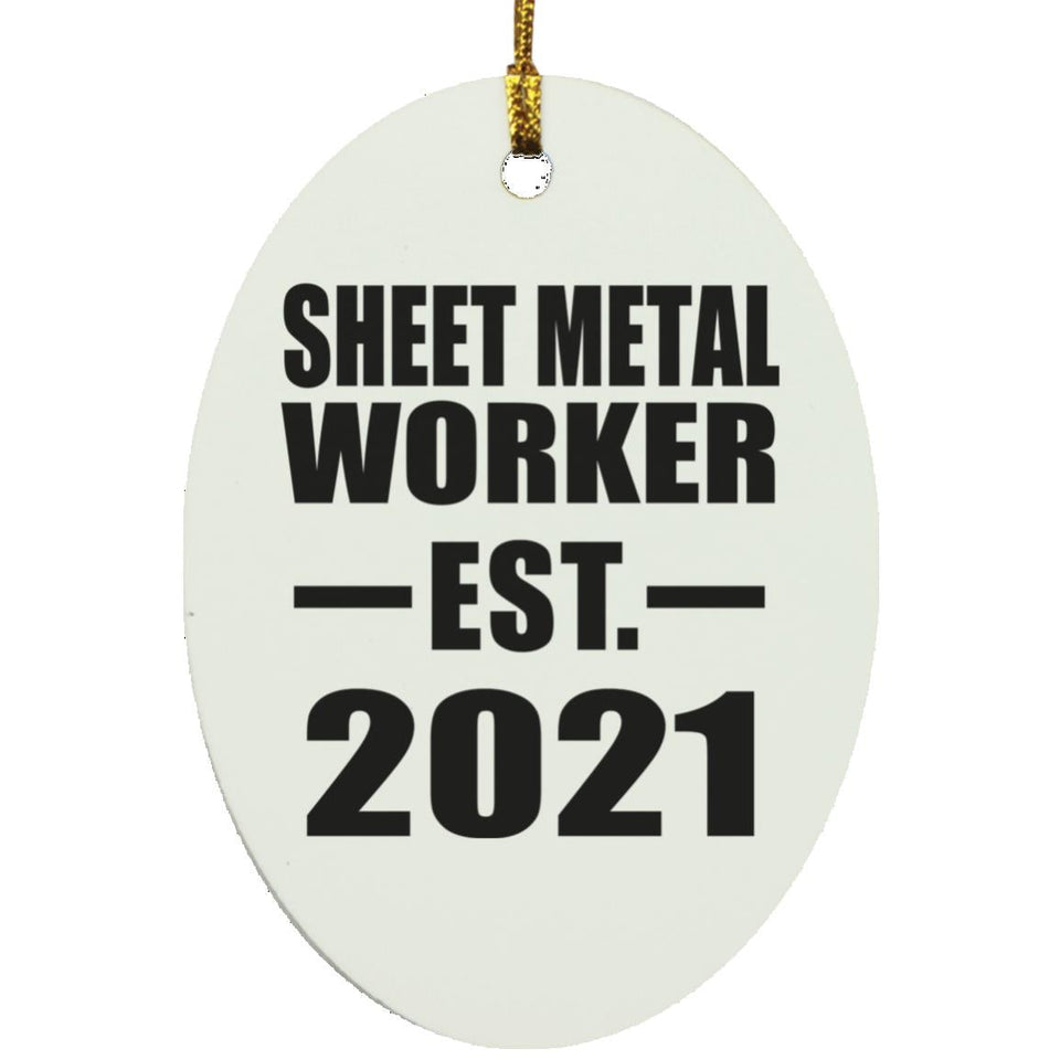 Sheet Metal Worker Established EST. 2021 - Oval Ornament