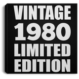 44th Birthday Vintage 1980 Limited Edition - Canvas Square