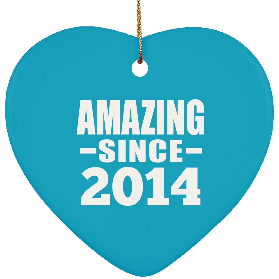 10th Birthday Amazing Since 2014 - Heart Ornament