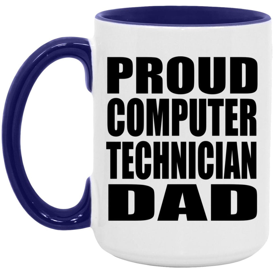 Proud Computer Technician Dad - 15oz Accent Mug Purple