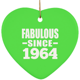 60th Birthday Fabulous Since 1964 - Heart Ornament