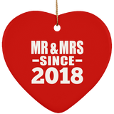 6th Anniversary Mr & Mrs Since 2018 - Heart Ornament