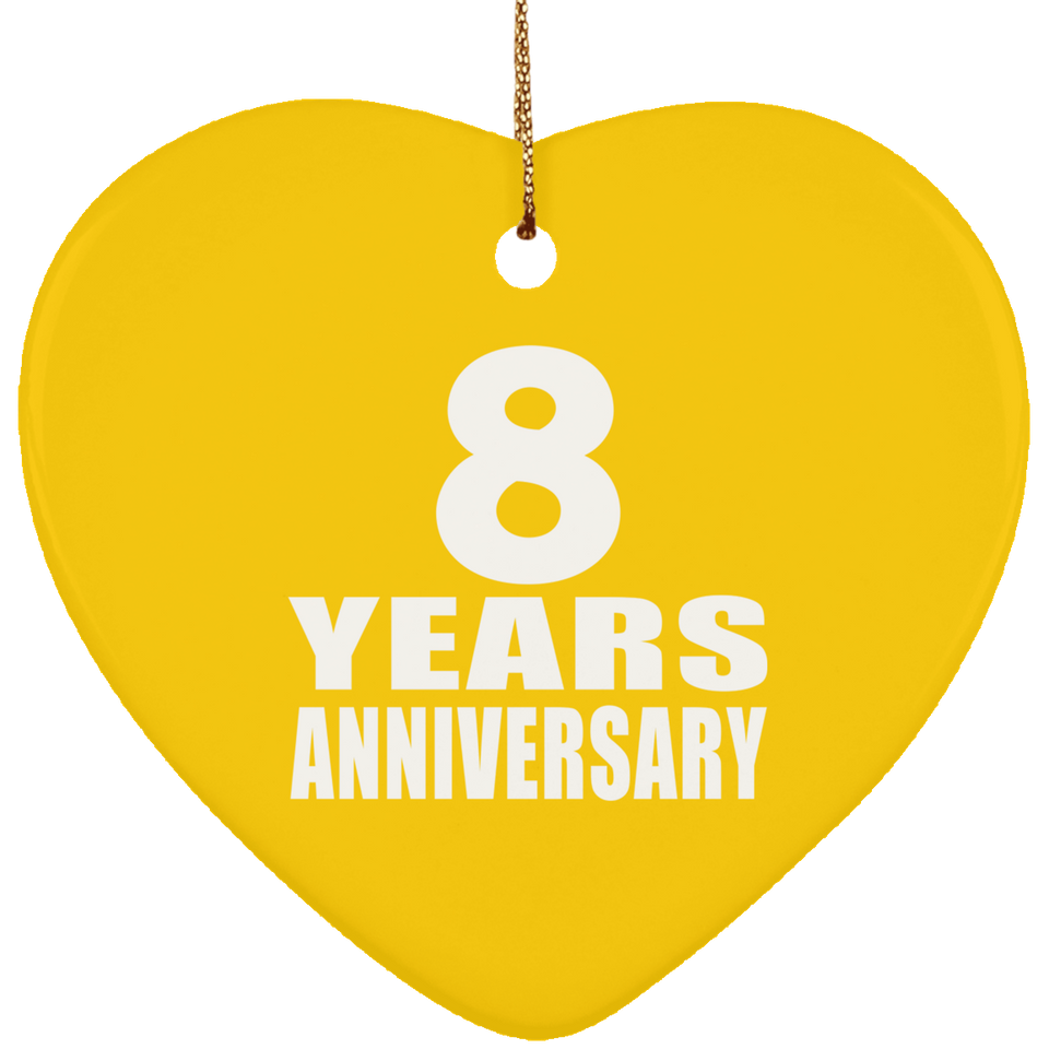 8th Anniversary 8 Years - Heart Ornament