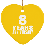 8th Anniversary 8 Years - Heart Ornament