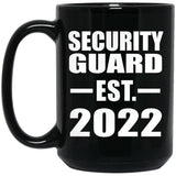 Security Guard Established EST. 2022 - 15oz Coffee Mug Black