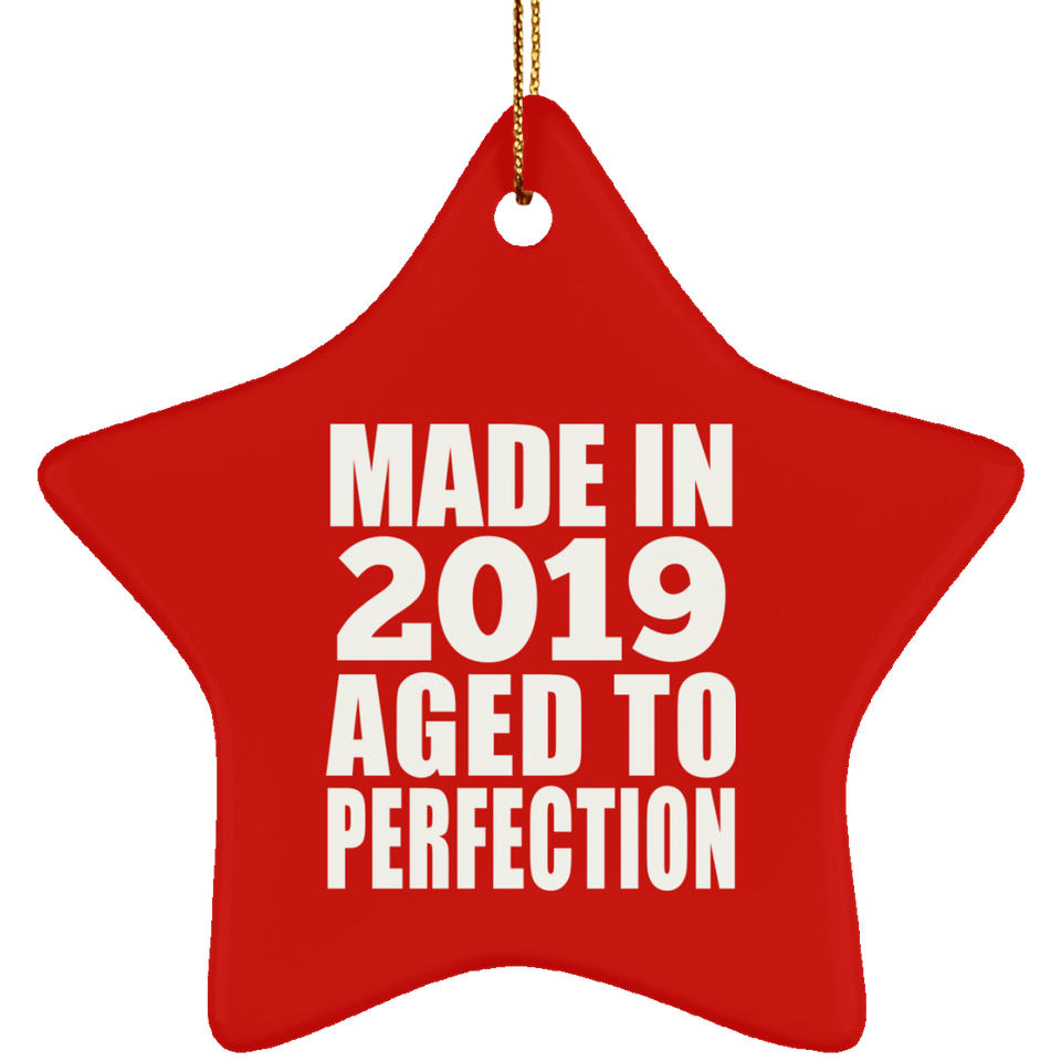 5th Birthday Made In 2019 Aged to Perfection - Star Ornament