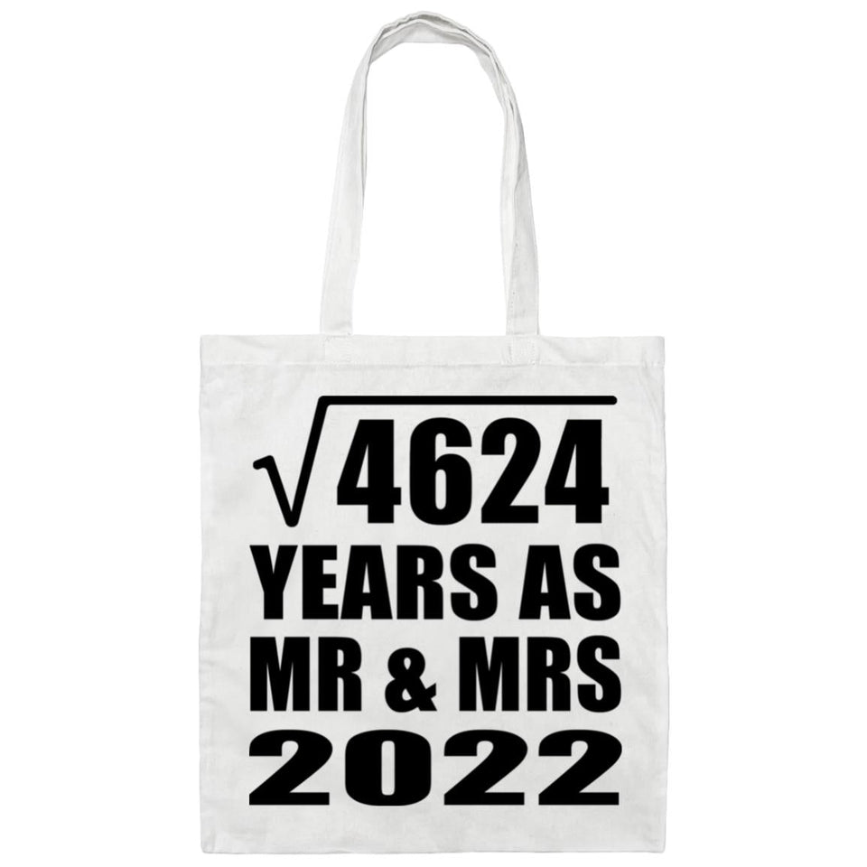 68th Anniversary Square Root of 4624 Years As Mr & Mrs 2022 - Tote Bag White