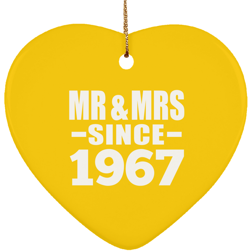 57th Anniversary Mr & Mrs Since 1967 - Heart Ornament