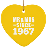 57th Anniversary Mr & Mrs Since 1967 - Heart Ornament