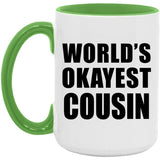 World's Okayest Cousin - 15oz Accent Mug Green