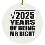 45th Anniversary Square Root of 2025 Years of Being Mr Right - Circle Ornament
