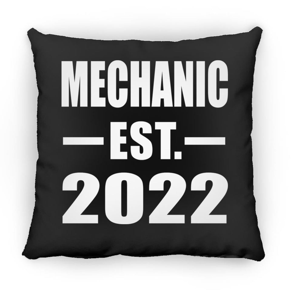 Mechanic Established EST. 2022 - Throw Pillow Black