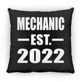 Mechanic Established EST. 2022 - Throw Pillow Black