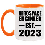 Aerospace Engineer Established EST. 2023 - 11oz Accent Mug Orange