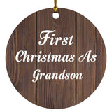 First Christmas As Grandson - Circle Ornament D