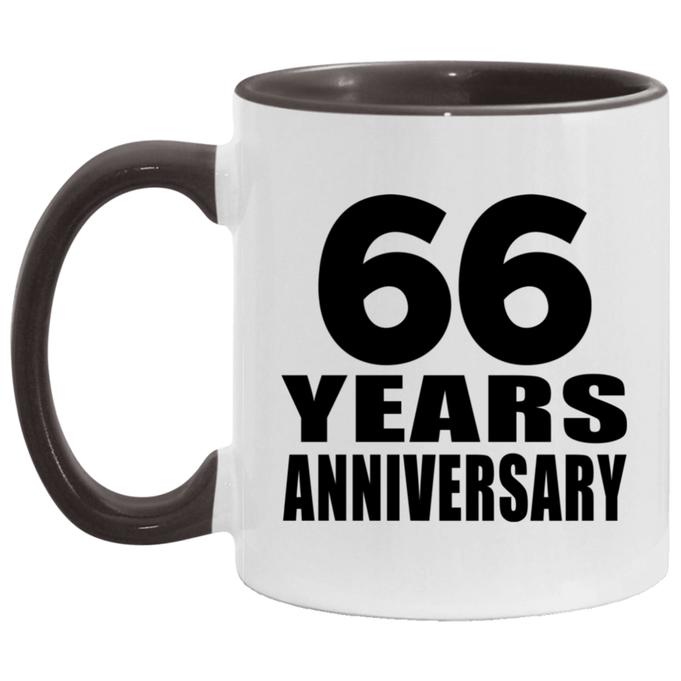 66th Anniversary 66 Years - 11oz Accent Mug Black