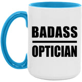 Badass Optician - 15oz Accent Mug Blue
