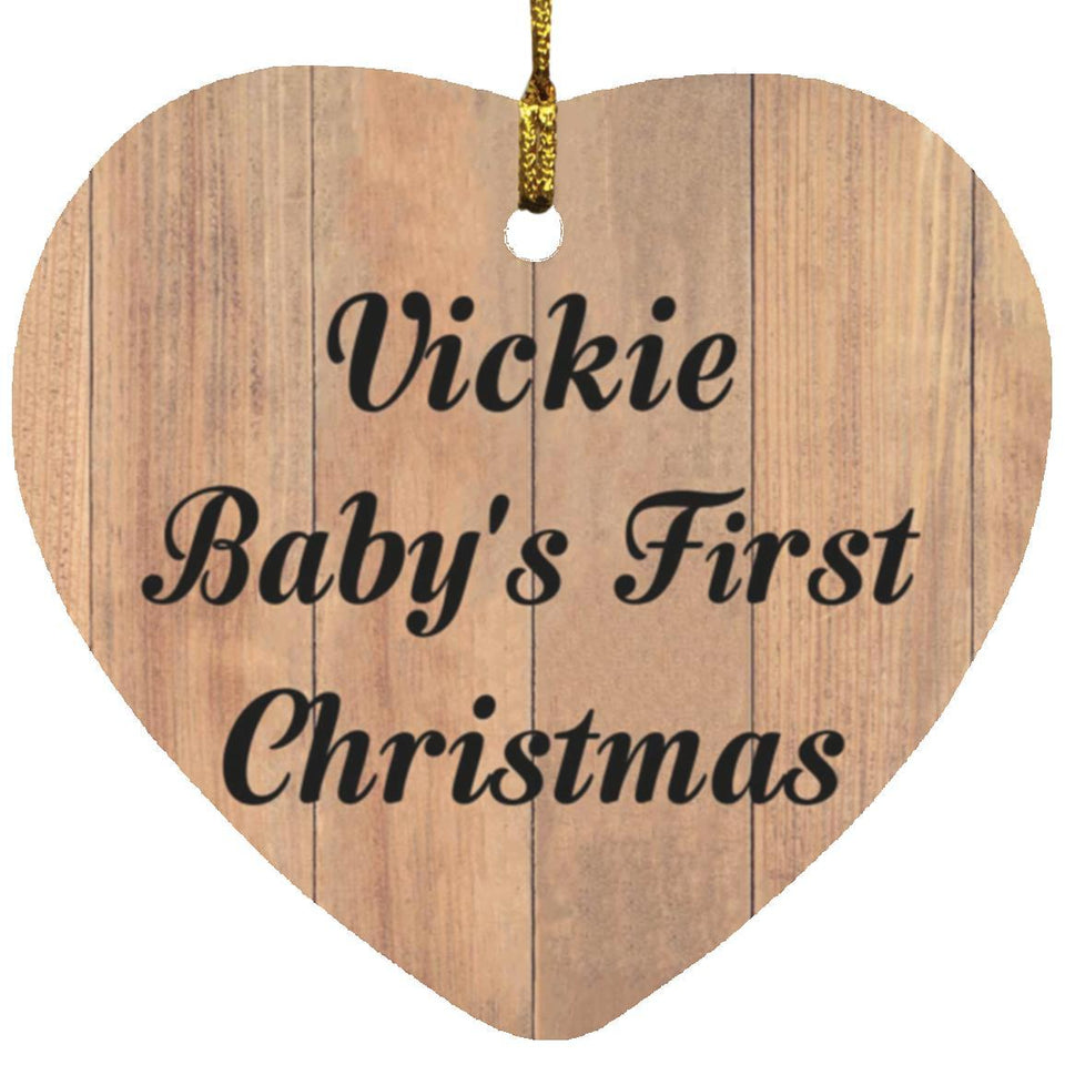 Vickie Baby's First Christmas - Heart Ornament C