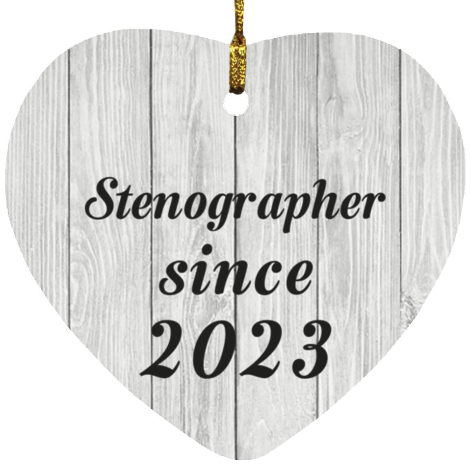 Stenographer Since 2023 - Heart Ornament F
