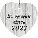 Stenographer Since 2023 - Heart Ornament F
