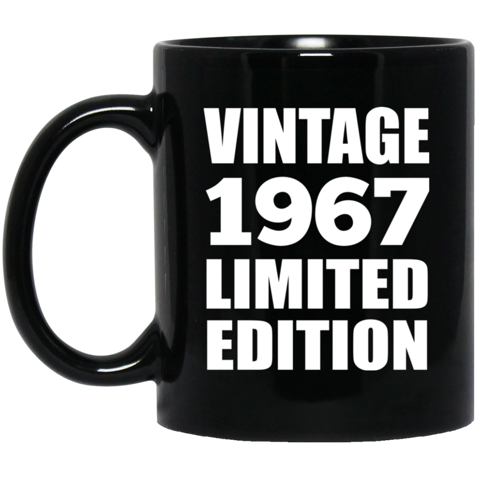 57th Birthday Vintage 1967 Limited Edition - 11oz Coffee Mug Black