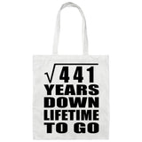 21st Anniversary Square Root of 441 Years Lifetime To Go - Tote Bag White