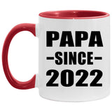 Papa Since 2022 - 11oz Accent Mug Red