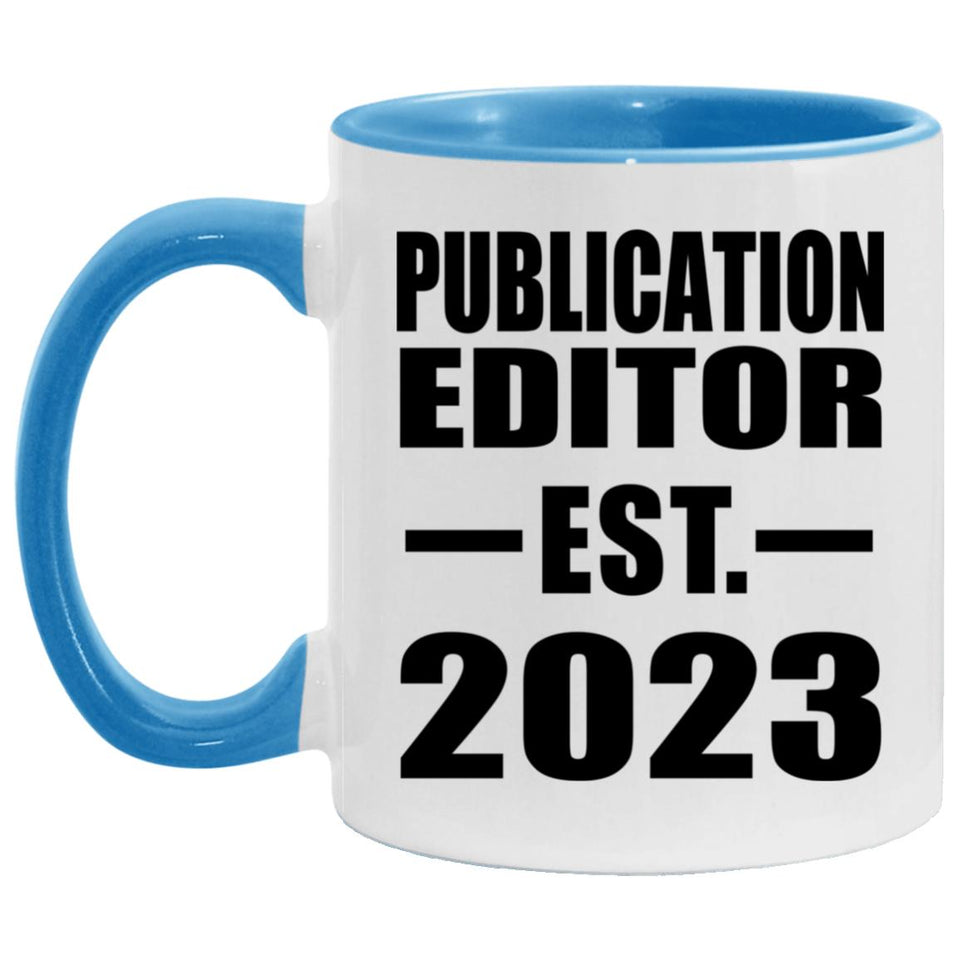 Publication Editor Established EST. 2023 - 11oz Accent Mug Blue