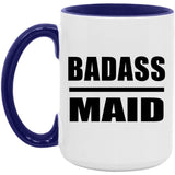 Badass Maid - 15oz Accent Mug Purple